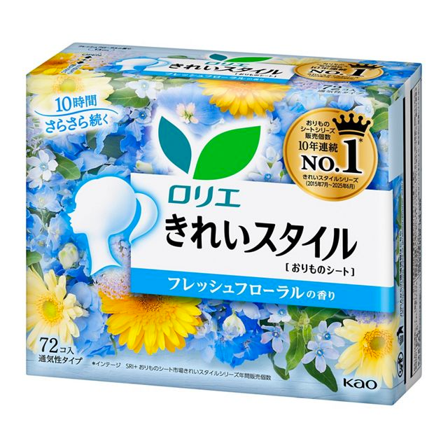 KAO Laurier Kirei Style Panty Liner 14cm Fresh Floral Scent 72pcs