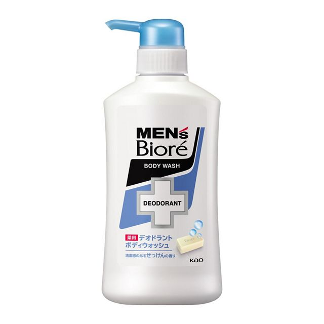 KAO Biore Men's Medicated Deodorant Body Wash Clean Soap Scent 440ml