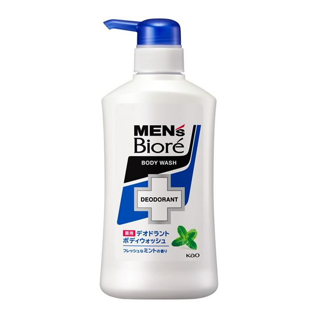 KAO Biore Men's Medicated Deodorant Body Wash Fresh Mint Scent 440ml