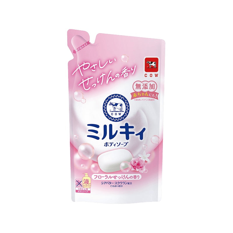 Cow Brand Milky Body Soap Refill Floral Soap Scent 360ml