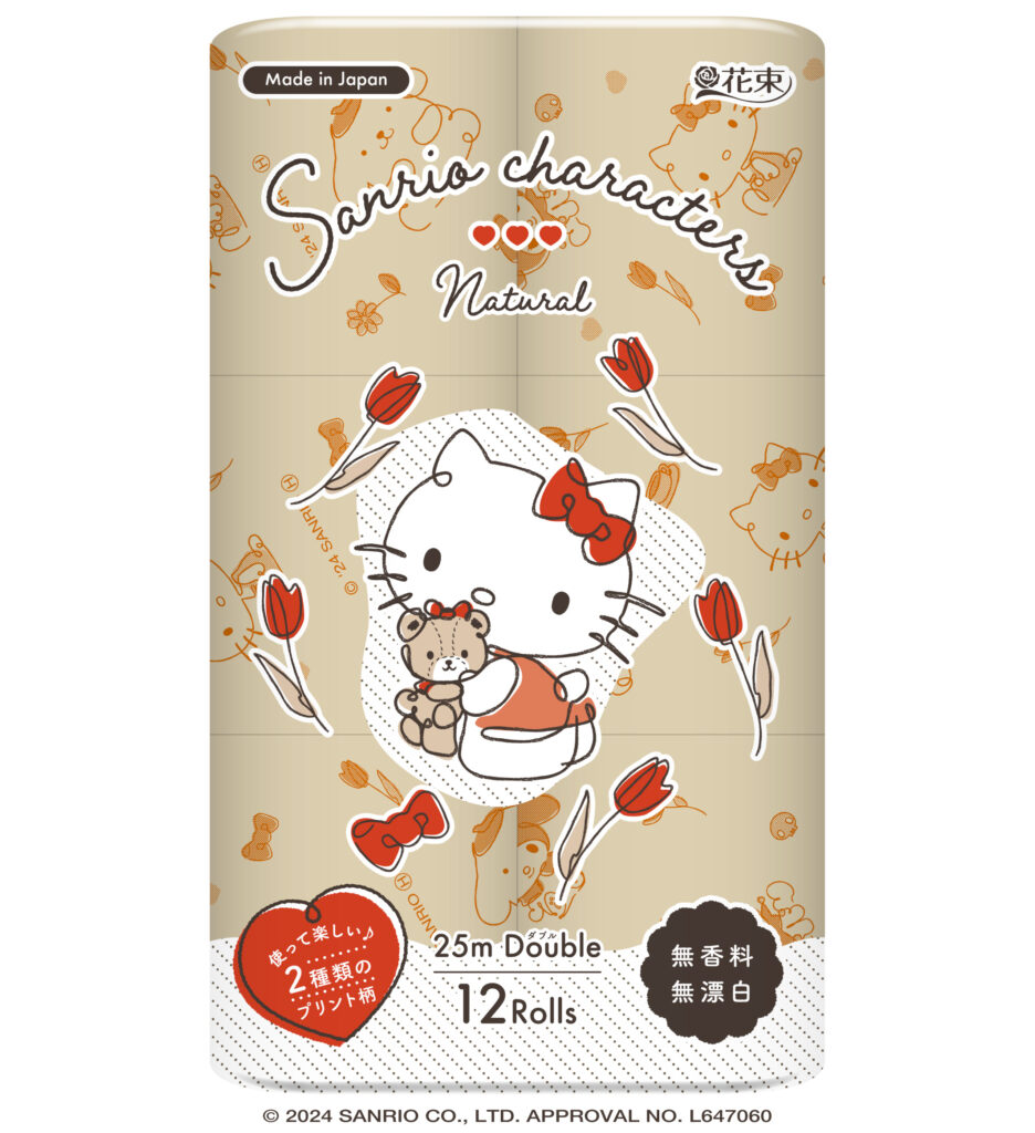 Marutomi Sanrio Characters Natural Toilet Papers 2-ply 12pcs