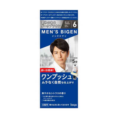 Hoyu Men's Bigen One Push #6 Dark Brown 80g