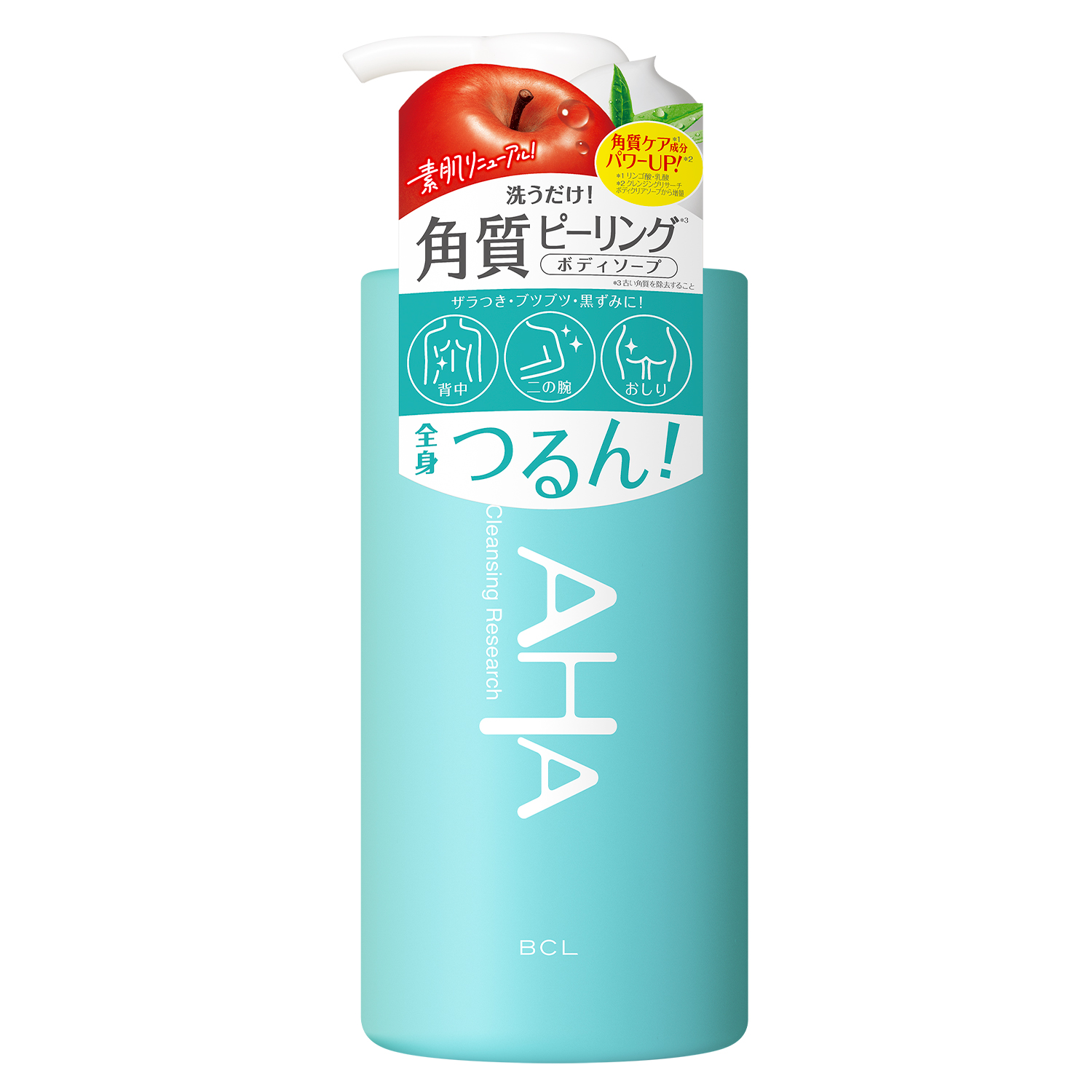 BCL AHA Cleansing Research Body Peel Soap Fresh Apple Scent 480ml