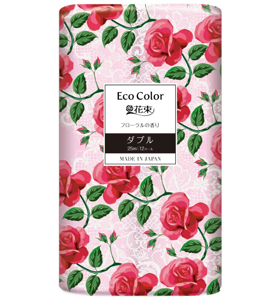 Marutomi Eco Color Flower Bouquet Pink Toilet Papers 2-ply 12pcs