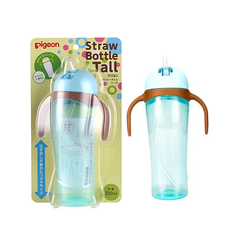 Pigeon Straw Bottle Tall 330ml Blue