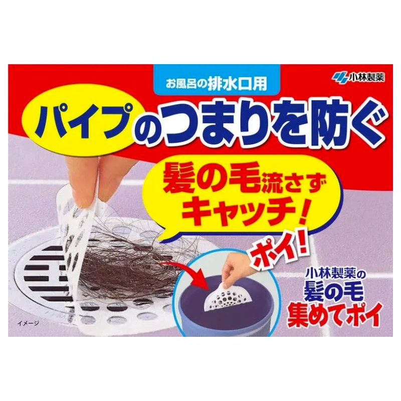 Kobayashi Pharmaceutical Drain Hair Catching Sticker 16pcs