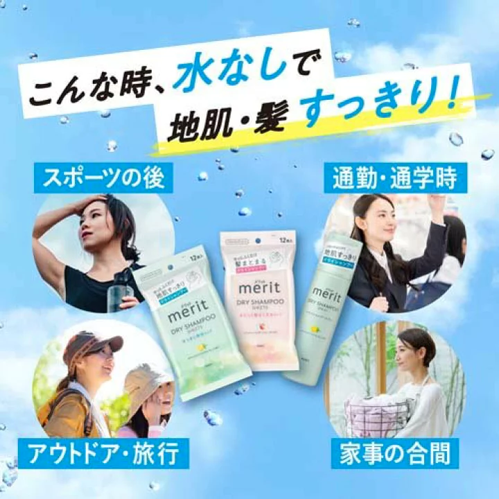 KAO Merit Dry Shampoo Sheets Refreshing Type 12pcs