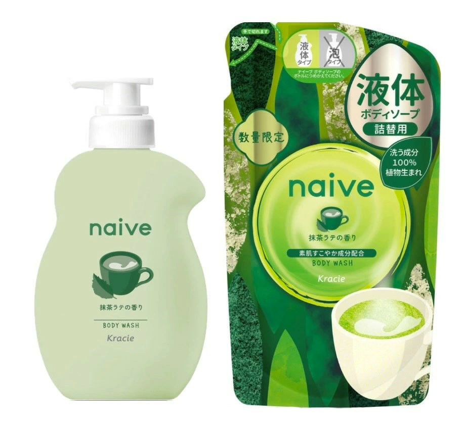 Kracie Hadabisei 2025 Winter Limited Naive Foaming Body Wash Refill Matcha Latte Scent 480ml