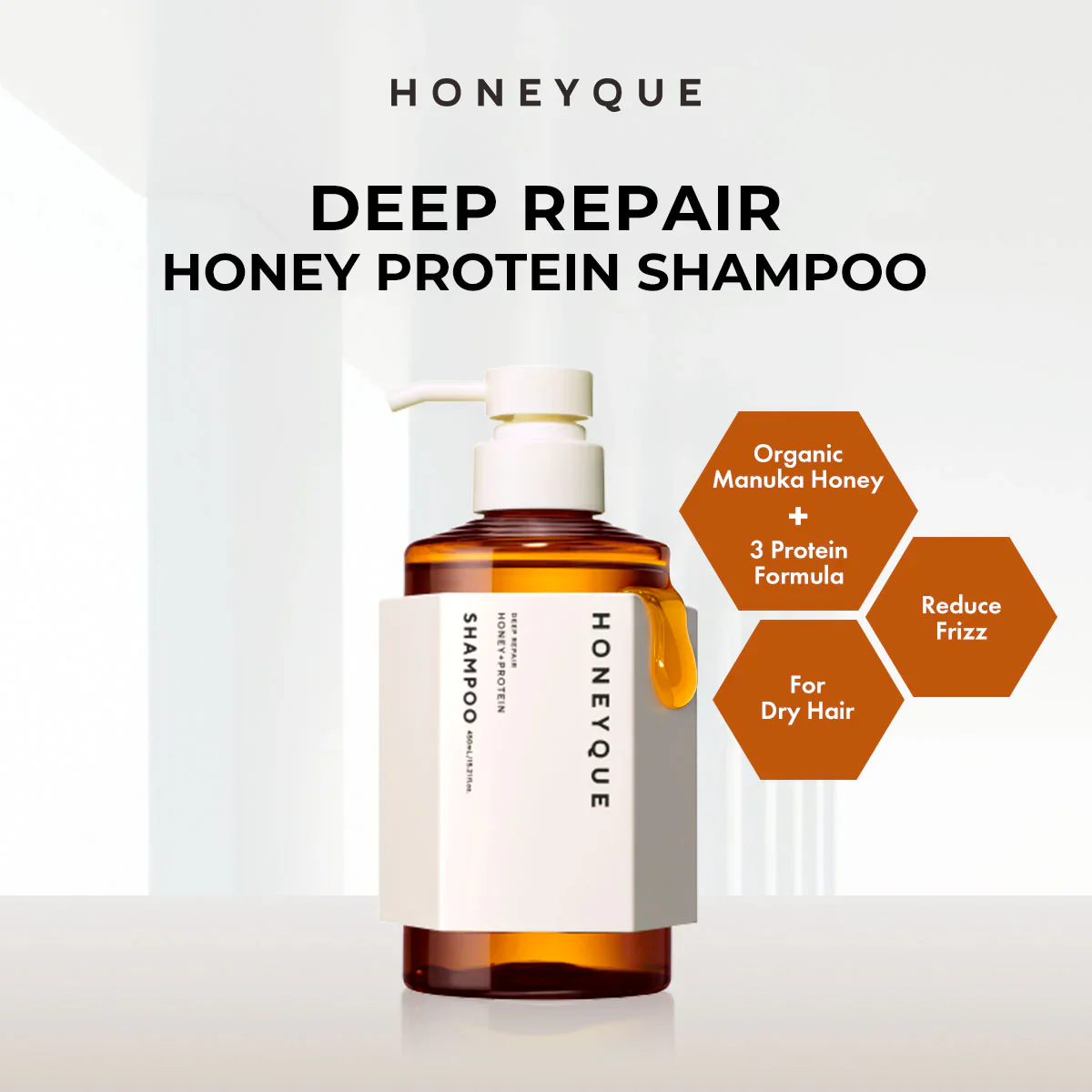 HONEYQUE Deep Repair Honey + Protein Shampoo 450ml