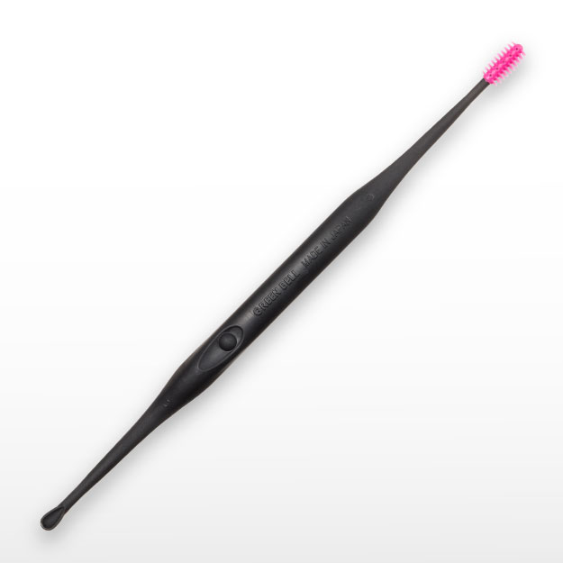Green Bell G-2172 Ladle Shape Ear Pick with Pink Brush Head