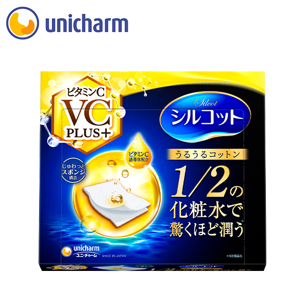 Unicharm Silcot Moisturizing Cotton Vitamin C PLUS+ 40pcs