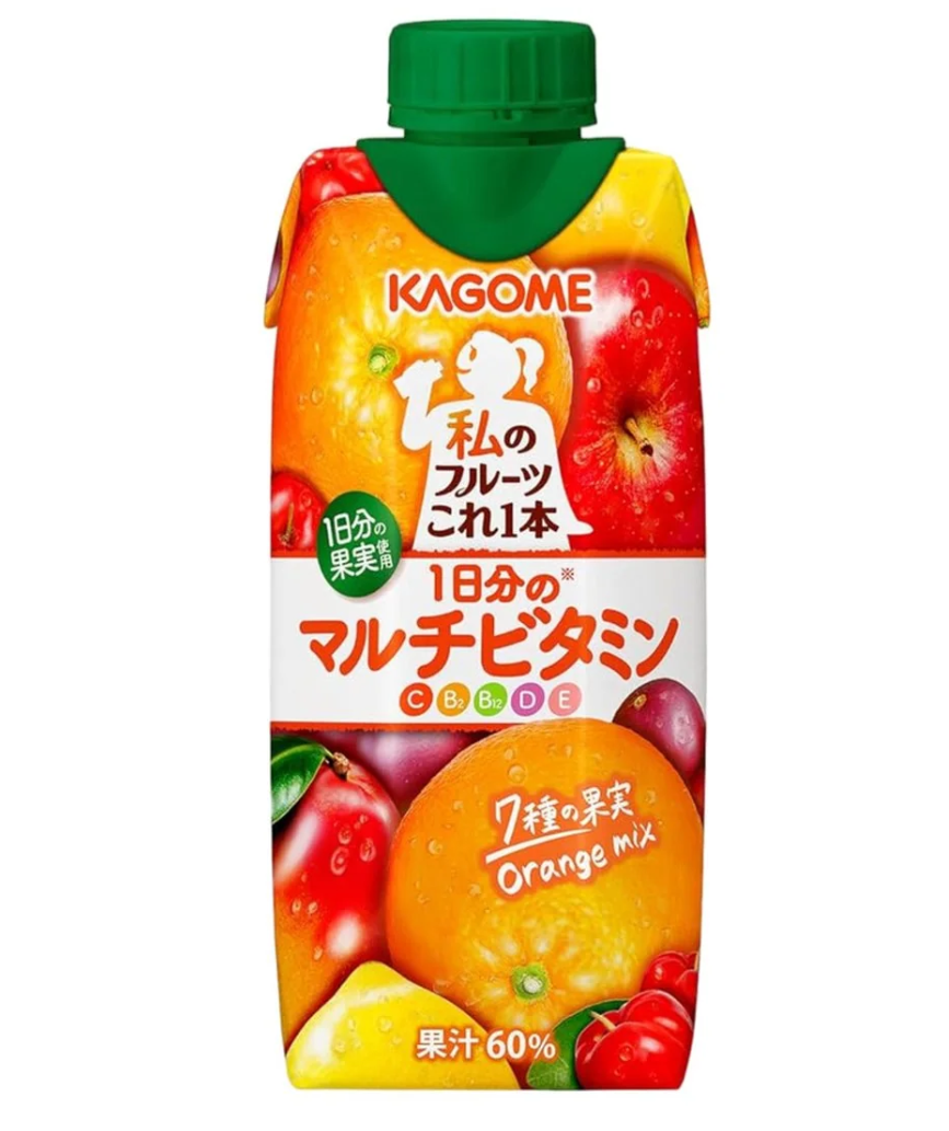 Kagome 7-Fruit Multivitamin Orange Mix Juice 330ml 60% Fruit Juice Blend
