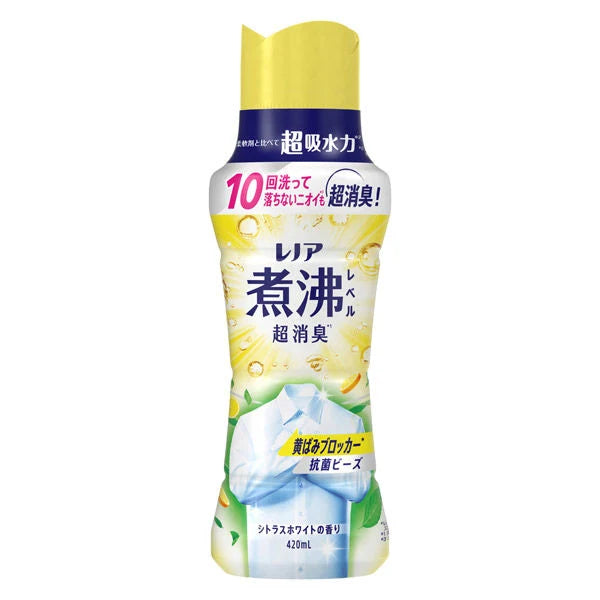 Lenor Super Deodorizing Antibacterial Beads (Boiling Level) Yellowing Blocker Citrus White Main Bottle 420mL