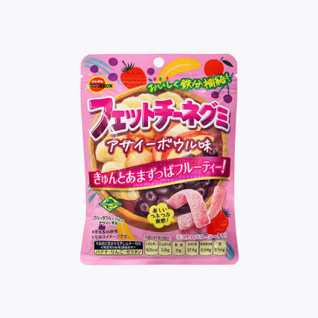 Bourbon Fettucine Italian Fettuccine Gummies Acai Berry Smoothie Flavor 47g