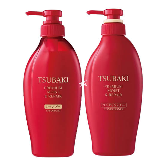 Shiseido Tsubaki Premium Moist Shampoo + Conditioner Set 450ml Red