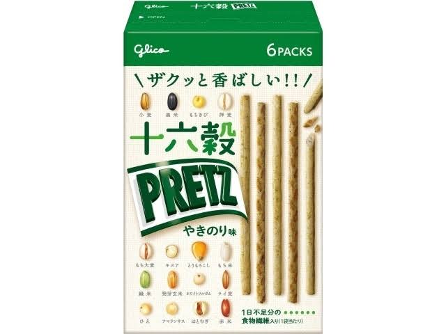 Glico Sixteen Grain Pretz Seaweed Flavor (6 bags)