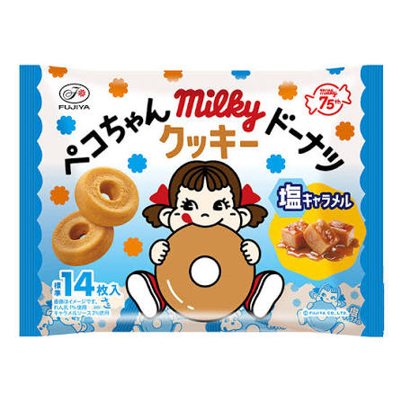 Fujiya Peko-chan Milky Donut Cookies Salted Caramel 168g