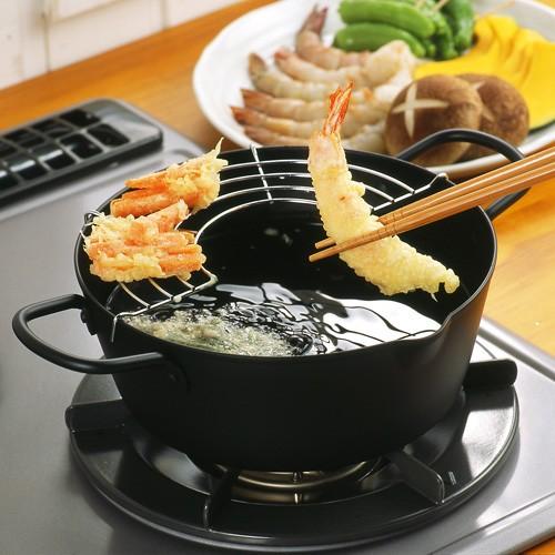 Japanese Tempura Pan Fryer Yoshikawa SP1126 20cm With a Net