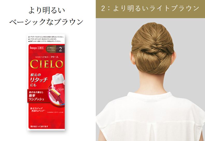 hoyu cielo hair dye to cover white hair 2# bright light brown