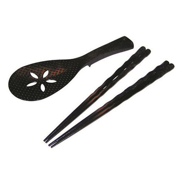 charcoal chopsticks & rice spoon set