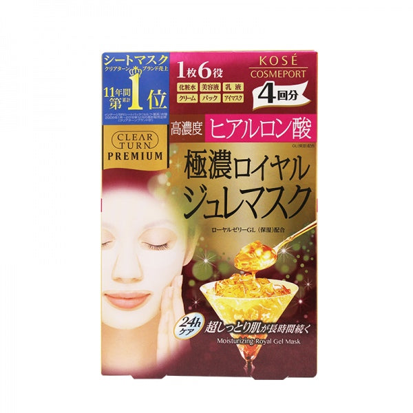KOSE Clear Turn Premium Royal Jelly Mask Hyaluronic Acid 4 Sheets