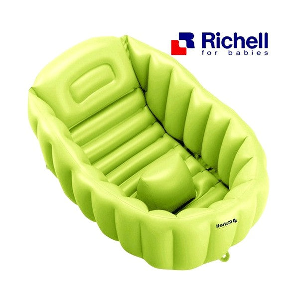 Richell inflatable soft baby bath Green