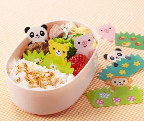 M'SA Microwavable Bento Food Partition Sheet Set animal 16 pieces